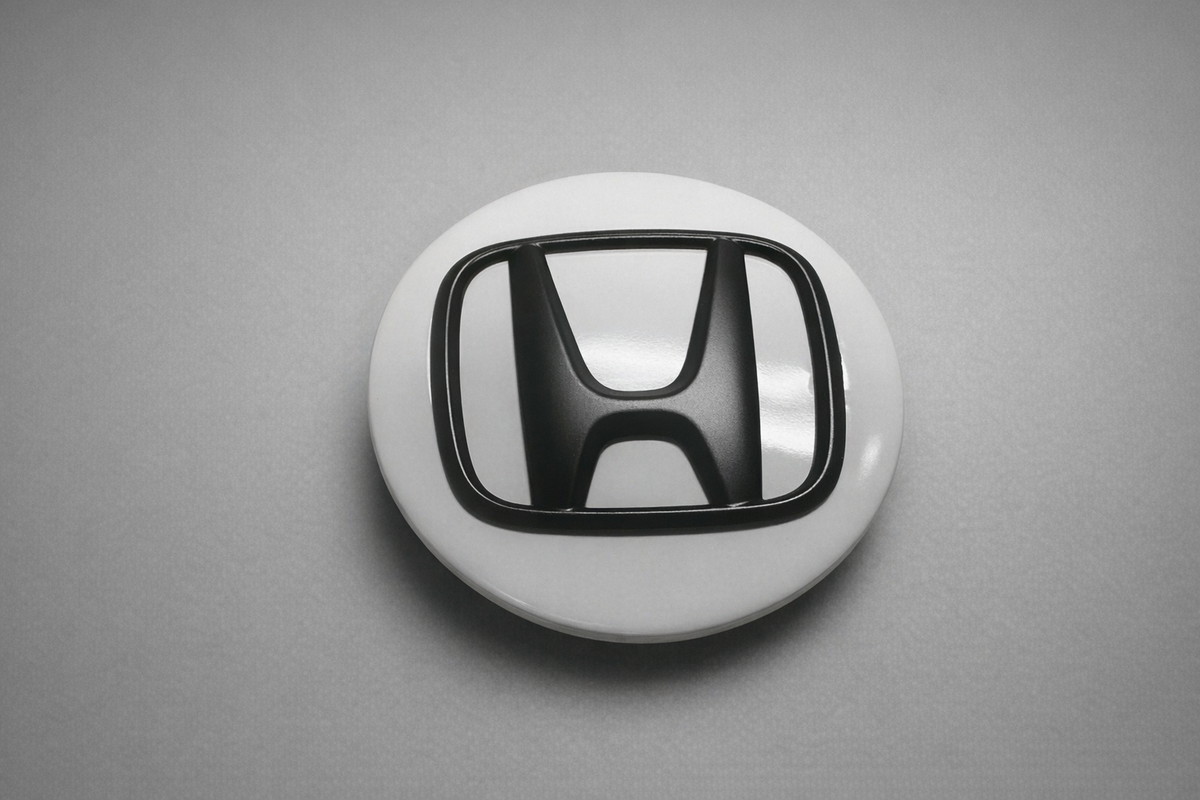 Honda Wheels Center Caps OEM Black on White 69mm Part# 44742 (Set of 4)
