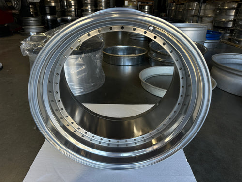 20" Step Barrel with 2.25" or 3.5" Lip Flow Form, 40 Holes US. Standard for 2-Piece Wheel, RAW or Polished