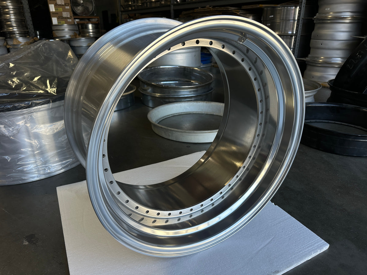 20" Step Barrel with 2.25" or 3.5" Lip Flow Form, 40 Holes US. Standard for 2-Piece Wheel, RAW or Polished