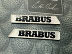 BRABUS Logo G-class 464 Silver/Black FENDER BADGE EMBLEM Set Of 2 Pcs genuine