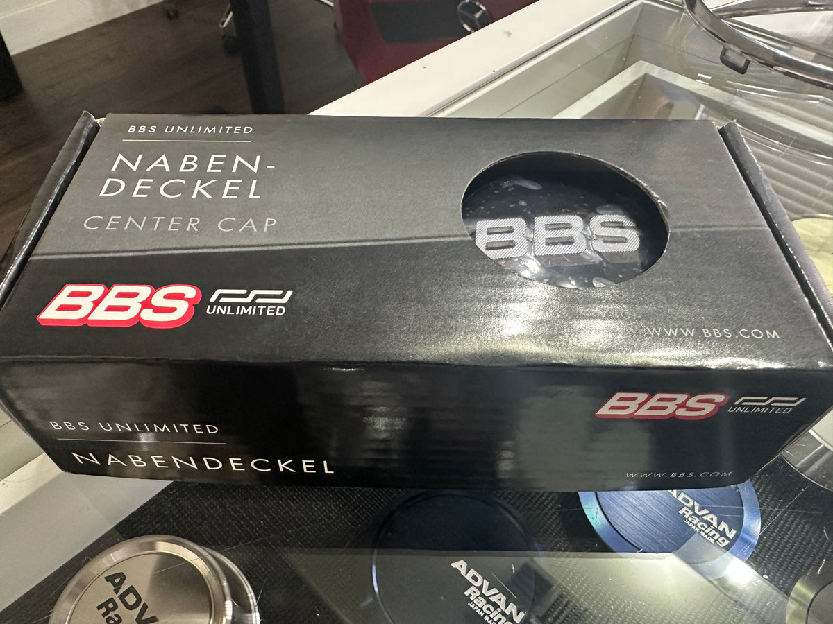 BBS 3D Center Cap (Set of 4) - 56mm - Black / Chrome 3D Logo