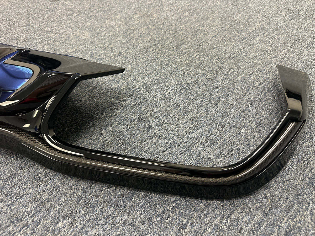 Mercedes Benz W213 E53 AMG Bumper Diffuser A2138855205 Black With Carbon Trim