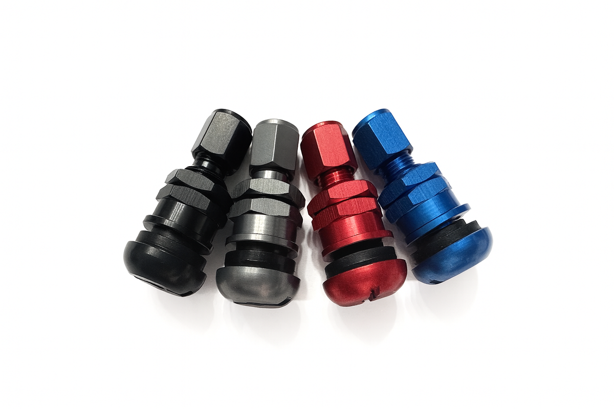 RAYS Valve Stems for TE37 (Set of 4) Choose from: Black / Silver / Red / Blue